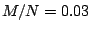 $M/N=0.03$