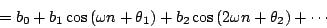 \begin{displaymath}
=
{b_0} +
{b_1} \cos \left ( \omega n + {\theta_1} \right...
...
{b_2} \cos \left ( 2 \omega n + {\theta_2} \right ) + \cdots
\end{displaymath}